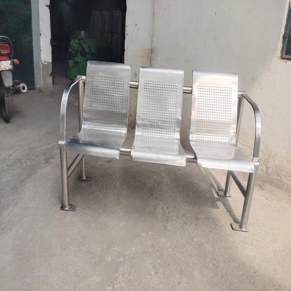 Stainless Steel three Seater Waiting Chair