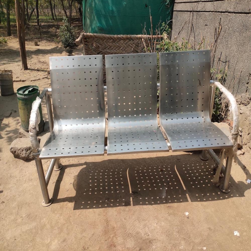 Stainless Steel three Seater Waiting Chair