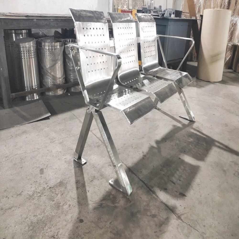 Stainless Steel three Seater Waiting Chair