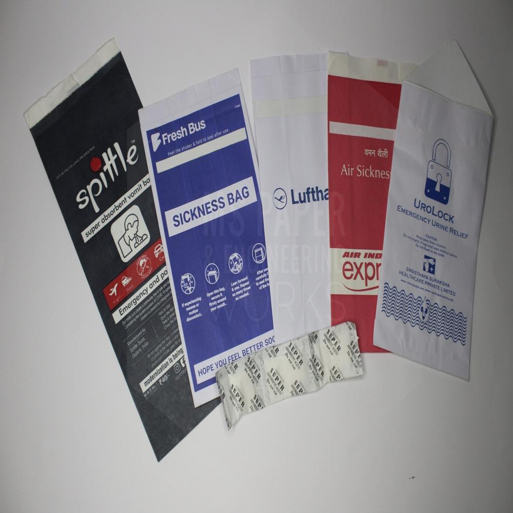 Air Sickness Paper Bag - Vomit Paper Pouches - Color: Single And Multicolor