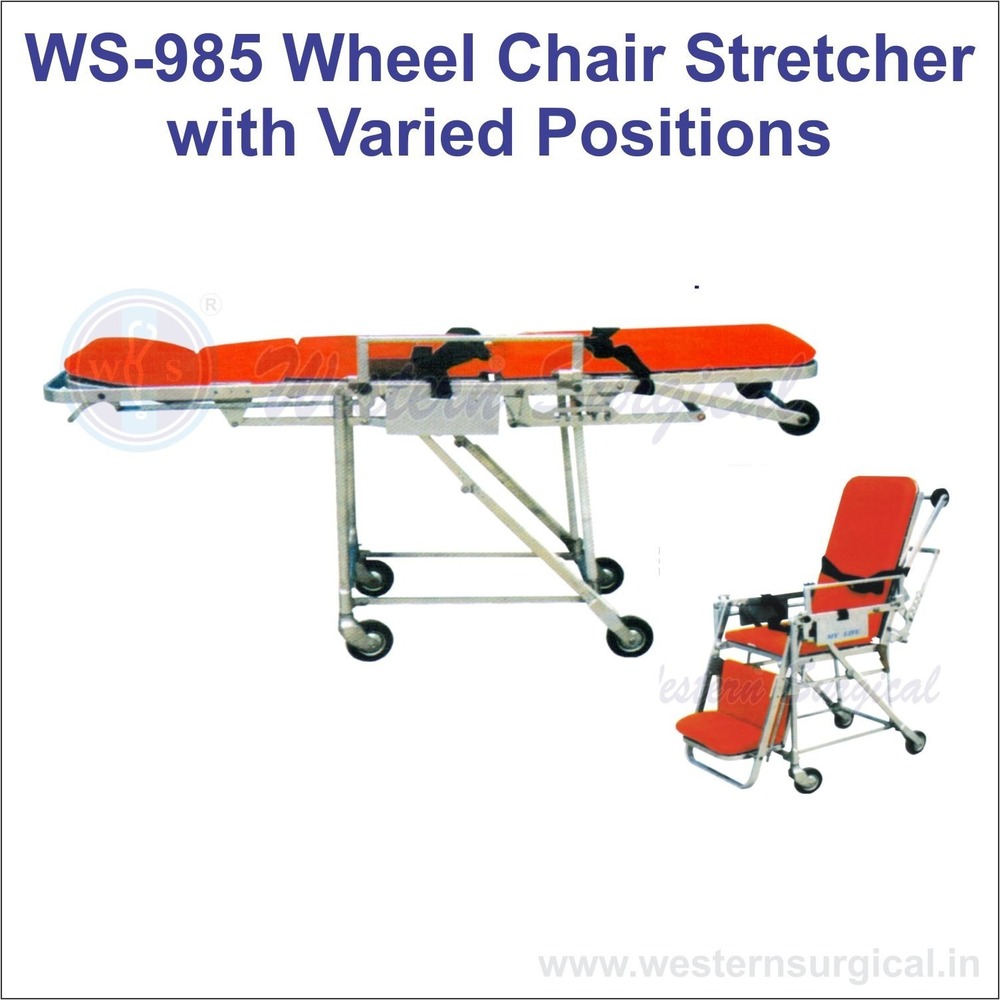 Wheel Chair Stretcher With Varied Position - Color: Orange
