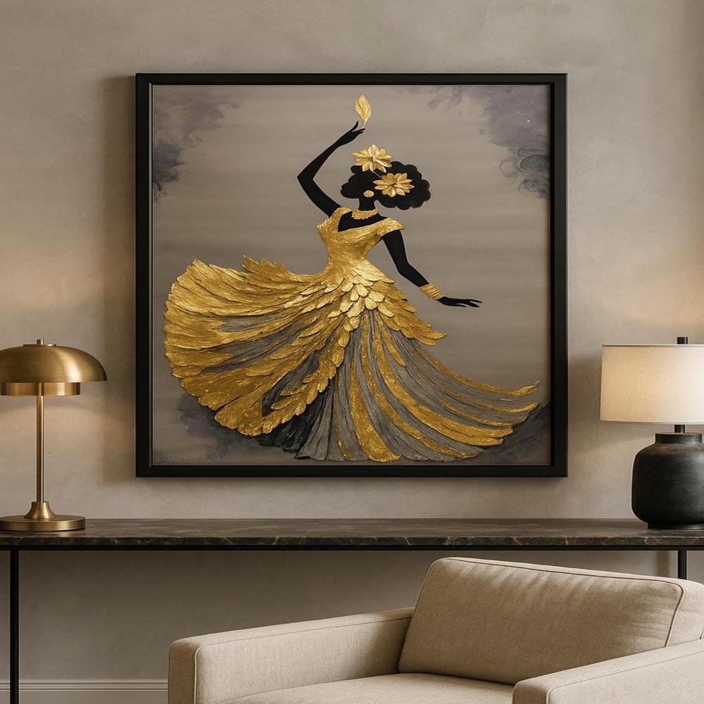 Premium Hd Canvas Printing With Gold Foiling & Embossed Frames - Color: Multi