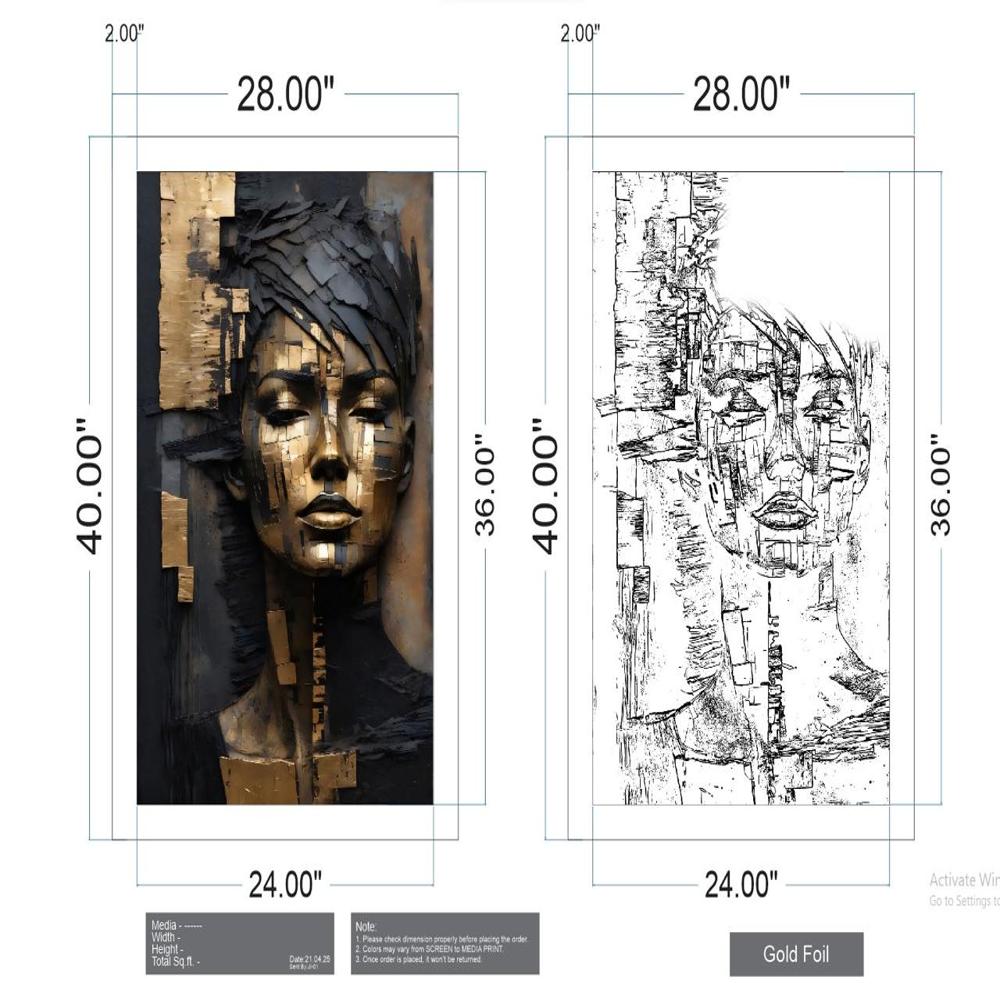 Designer Photo Frames And Canvas/hd Printing With Gold Inlay& Embossing - Design Type: Customizable