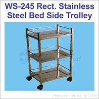 Rect. Stainless Steel Bed Side  Trolley