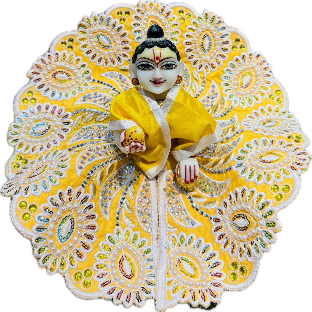 Laddu Gopal Heavy Beads Work Poshak - Color: Multicolor