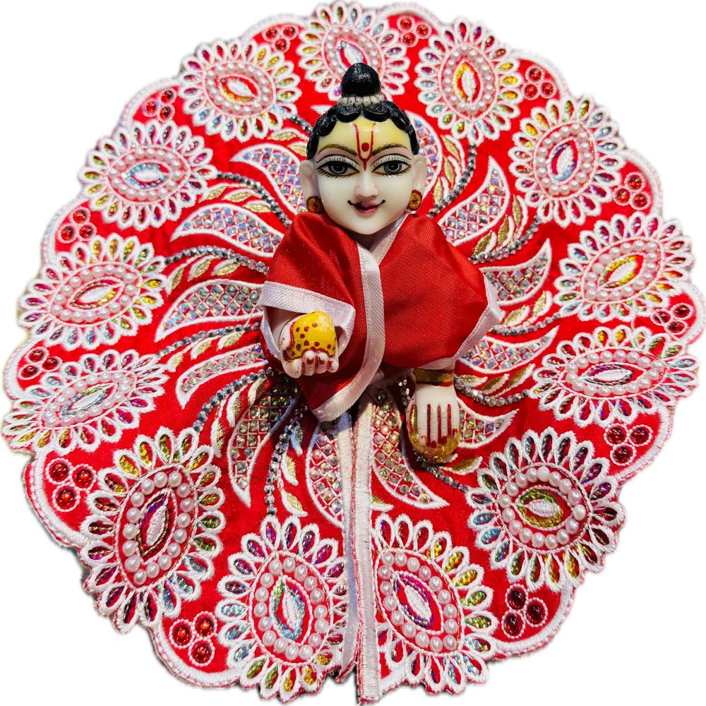 Laddu Gopal Heavy Beads Work Poshak - Color: Multicolor