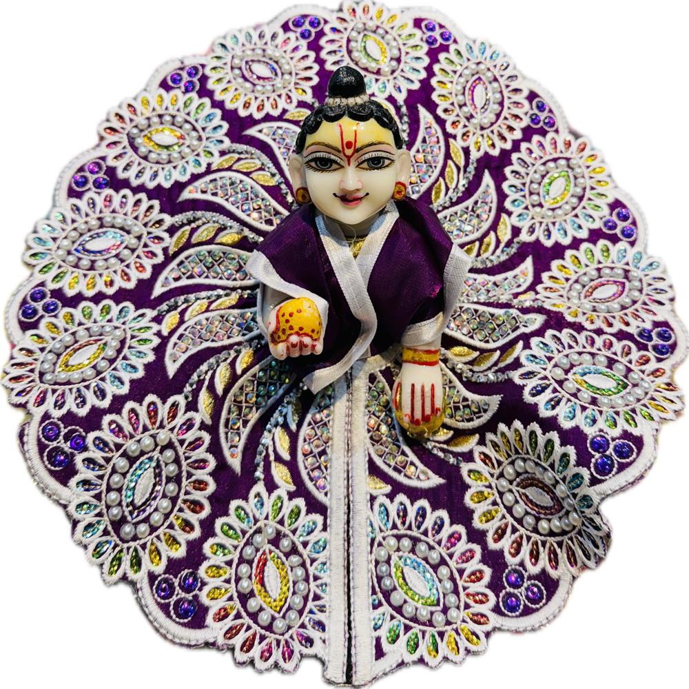 Laddu Gopal Heavy Beads Work Poshak - Color: Multicolor
