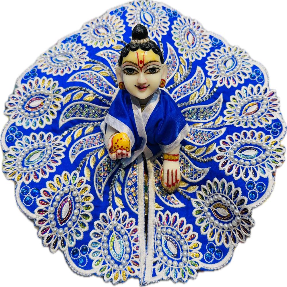 Laddu Gopal Heavy Beads Work Poshak - Color: Multicolor