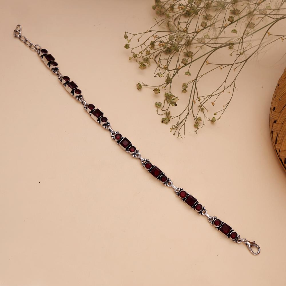 Crystal Red Color Light White Silver Plated Bracelet Beautiful Gift For Women and Girls