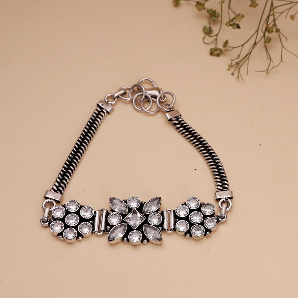 Vintage Crystal Bracelet With Silver look Finish Gift For Women and Girls