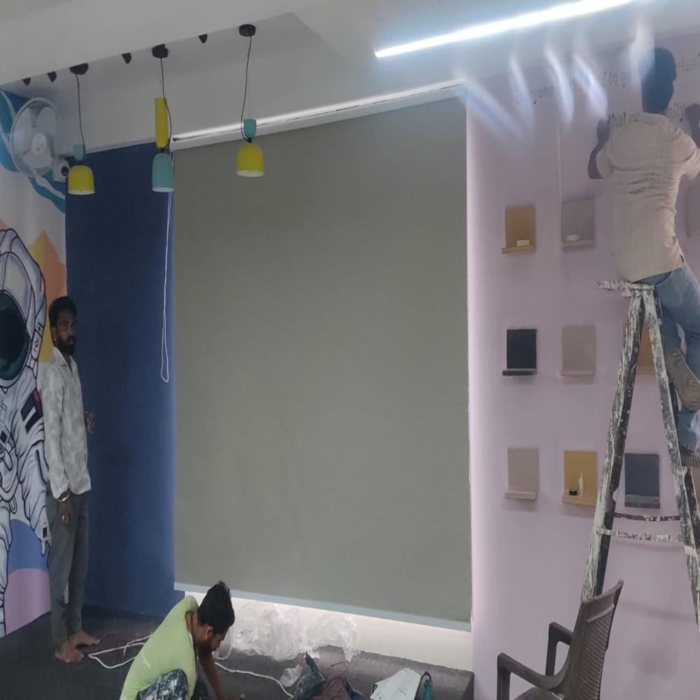 Window Roller Blind - High-quality Polyester, Easy To Assemble | Sleek White Color, Ideal For Home And Office Use