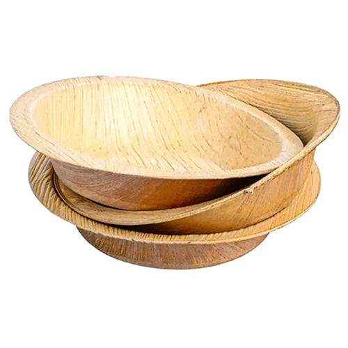 Round Wooden Areca Lea Bowl, Round Shape Wooden Disposable Bowl, Biodegradable Dona