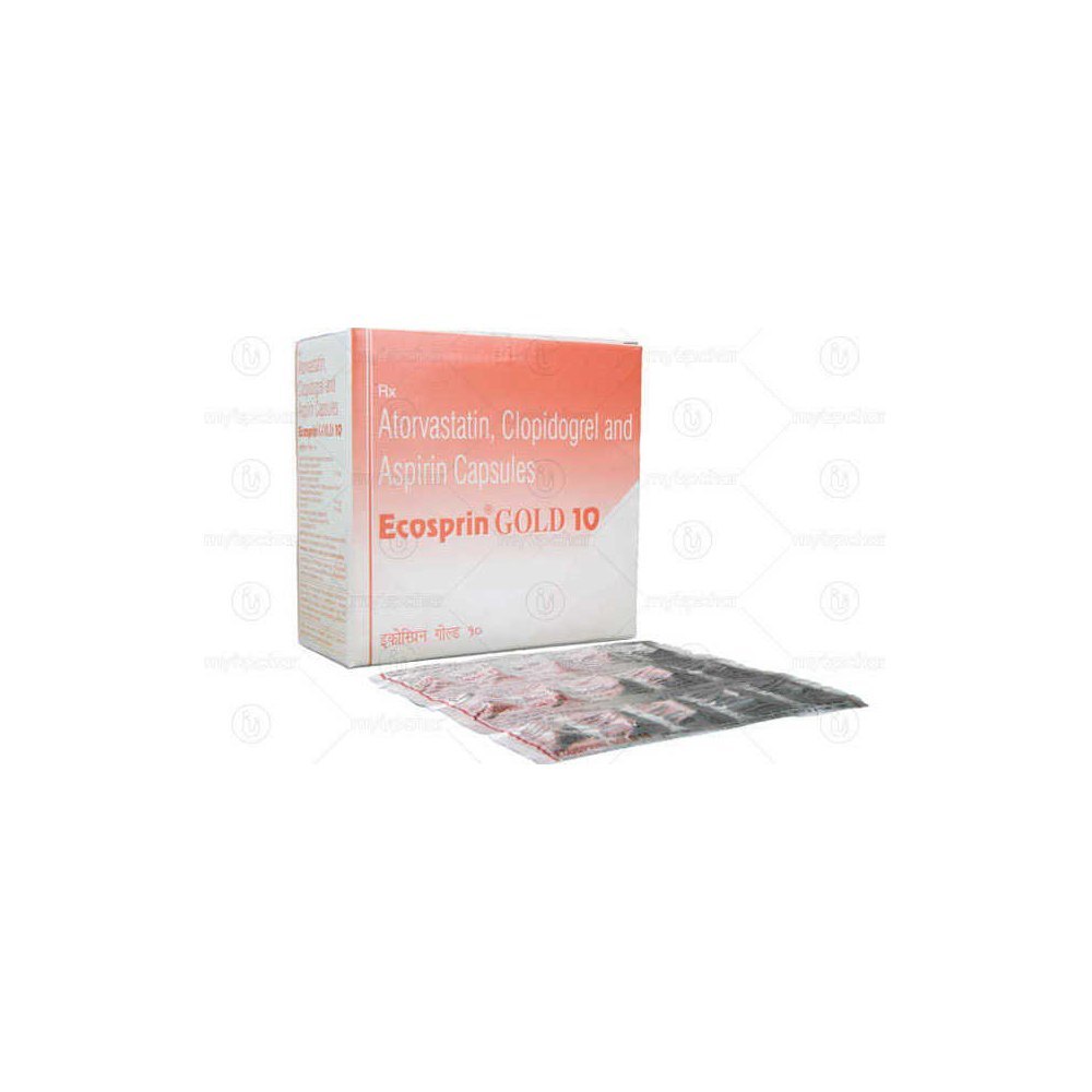 Ecosprin Gold 10 Aspirin + Atorvastatin + Clopidogrel Capsule