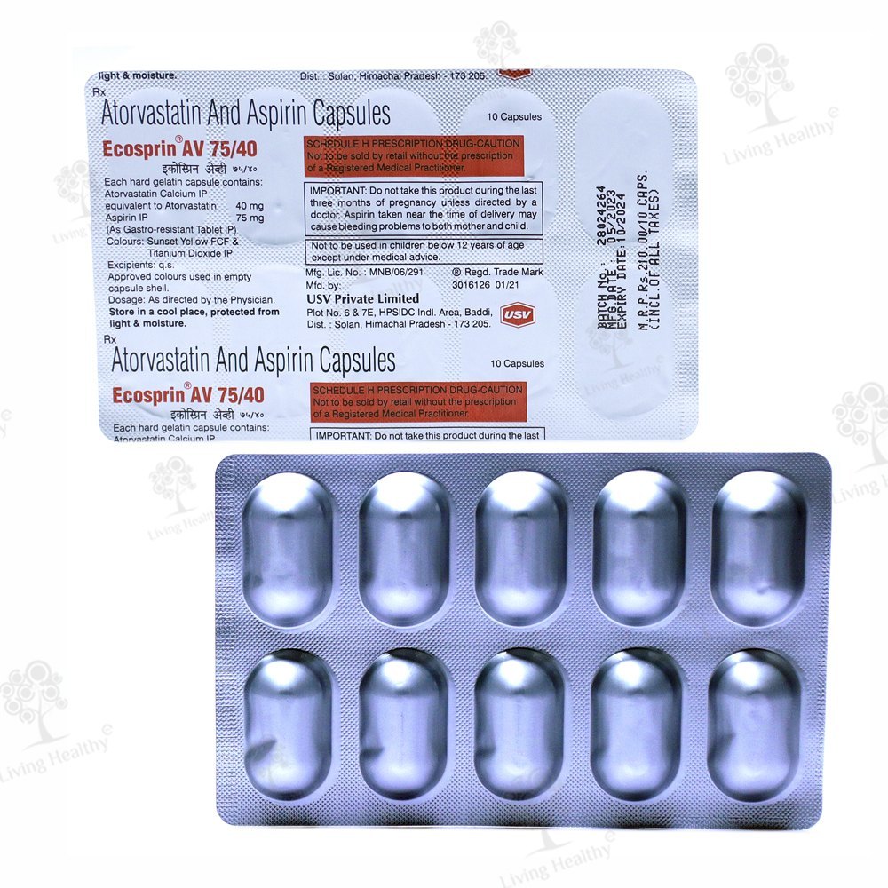 Ecosprin AV 75/40 Atorvastatin + Aspirin Capsule