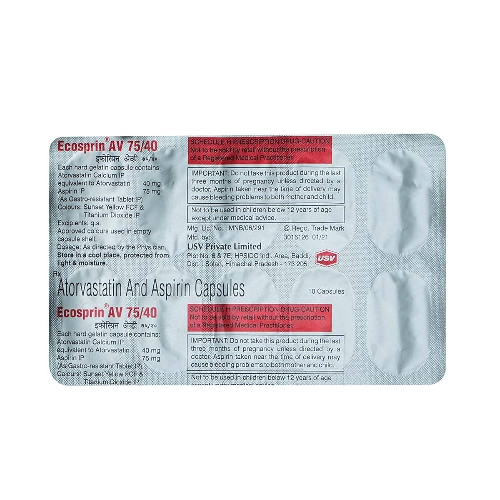 Ecosprin AV 75/40 Atorvastatin + Aspirin Capsule