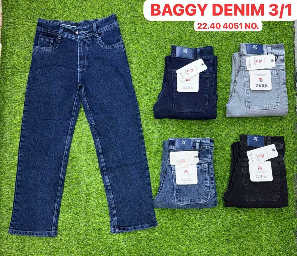 SIX PKT FLAP WIDE LEG LOOSE BAGGY KIDS JEANS
