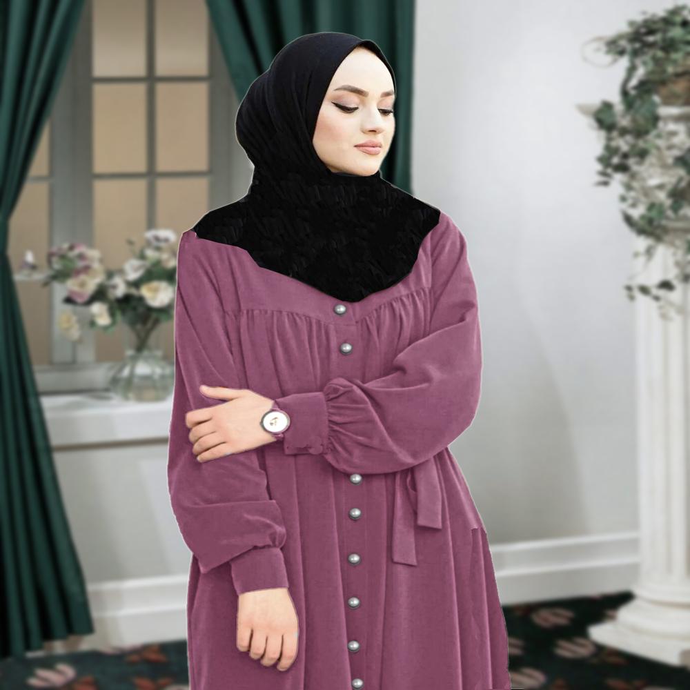 Purple Plain Abaya For Women Burqa Modest Wear Islamic stylish Dubai Abaya