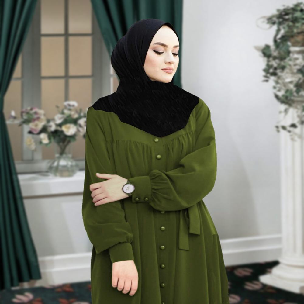 Pista Plain Abaya Burqa - Cotton, Sizes S-L, Black | Elegant Casual Daily Wear, Washable, Breathable Comfort for All Seasons