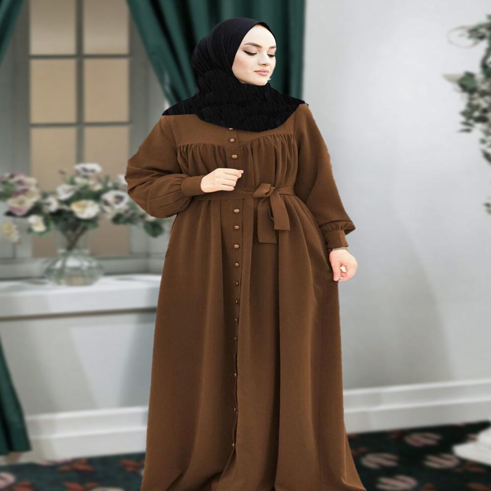 Brown  Plain Abaya For Women Burqa Modest Wear Islamic stylish Dubai Abaya