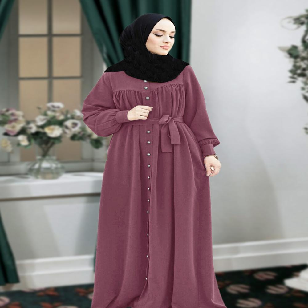 Purple Plain Abaya For Women Burqa Modest Wear Islamic stylish Dubai Abaya