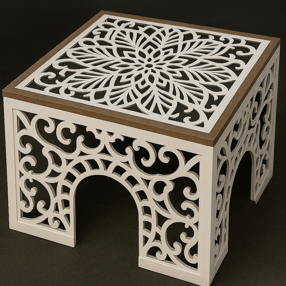 Elegant Laser Cut Side Table - Design Type: Modern