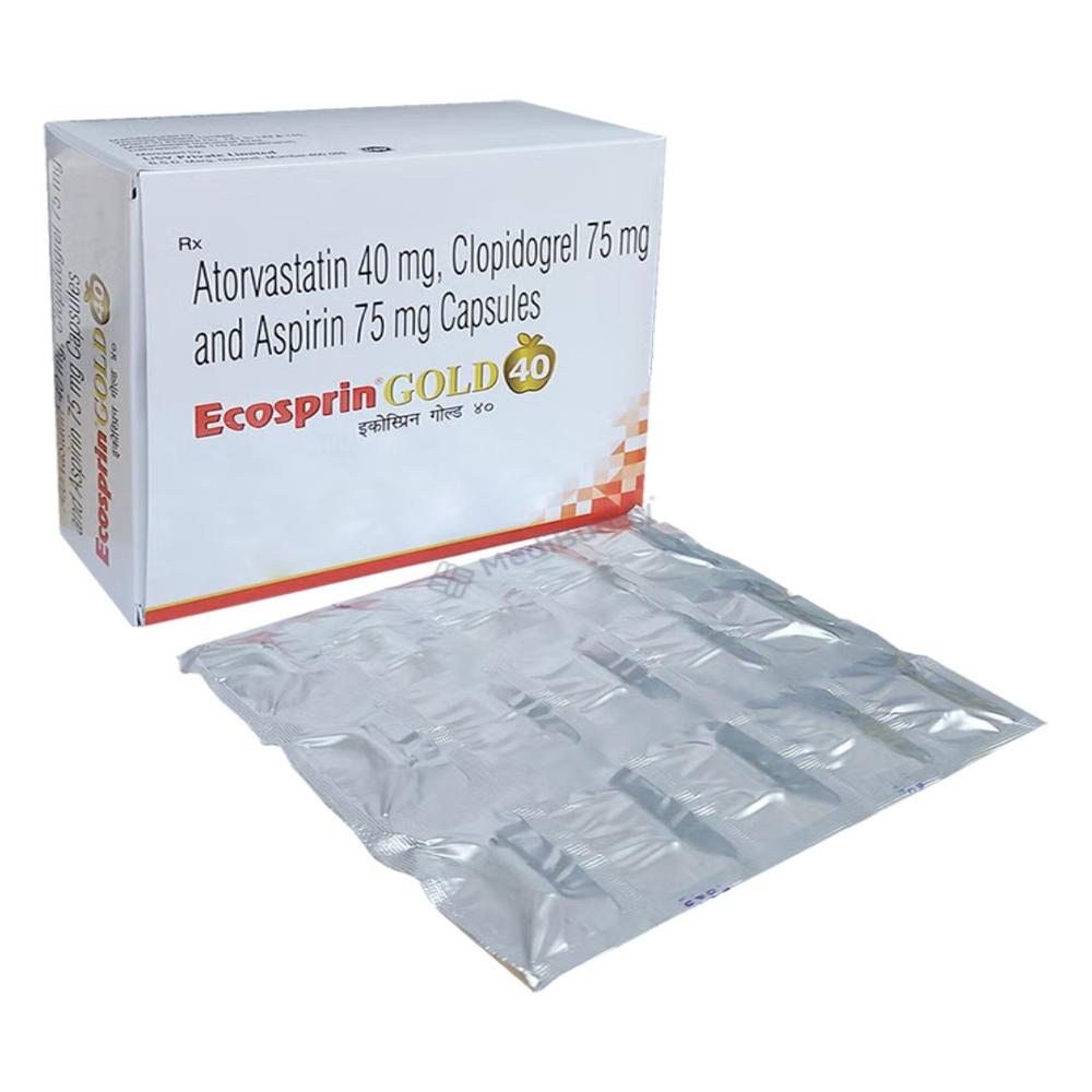 Ecosprin Gold 40 Aspirin + Atorvastatin + Clopidogrel Capsule