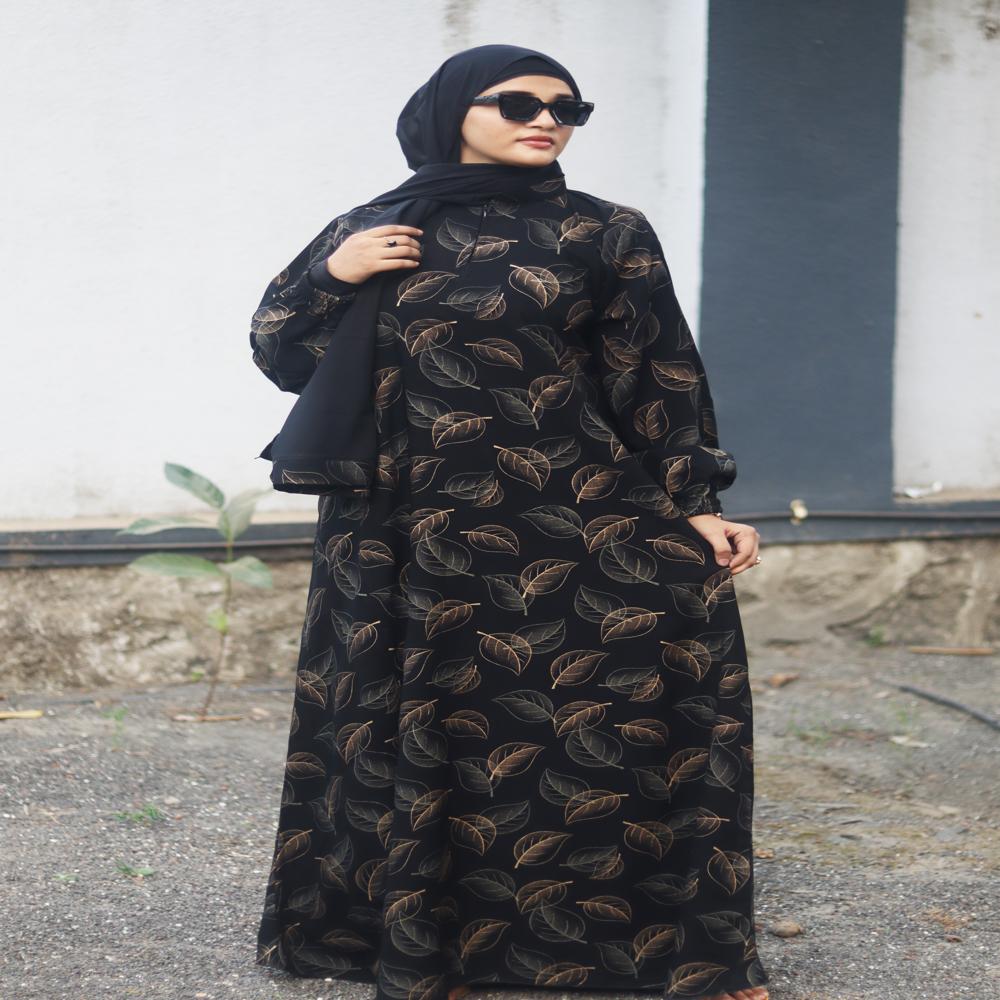 Printed Abaya For Women Elegant Modest Wear Burqa Islamic Stylish Dubai Abaya