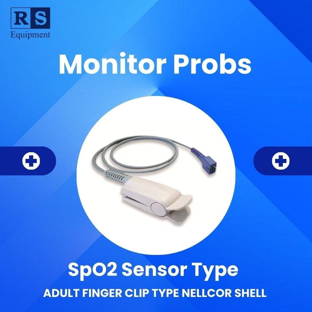 Mindray 6 Pin Double Notch Adult Finger Clip Type Spo2 Sensor - Color: White