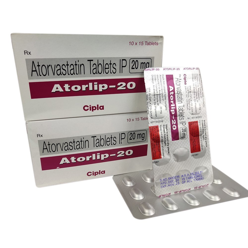 Atorlip Atorvastatin 20Mg Tablets - Shelf Life: 12 Months