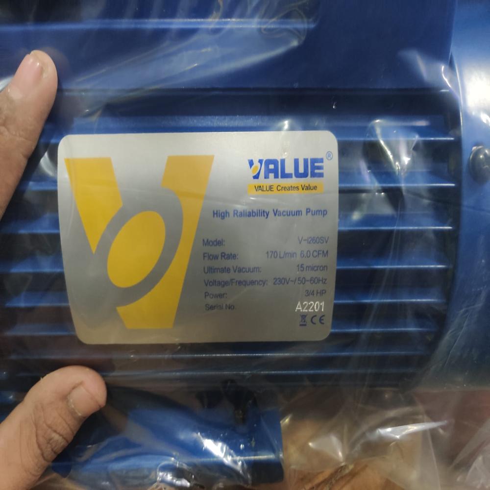 VALUE VACUUM PUMP VI-260SV एक उच्च गुणवत्ता वाली वैक्यूम पंप है, जो कुशलता से आपके औद्योगिक कार्यों में उपयोग किया जा सकता है। यह पंप विशेष रूप से स्थिर वैक्यूम प्रदान करने के लिए डिज़ाइन किया गया है और इसका उपयोग विभिन्न प्रक्रिया अनुप्रयोगों में किया जा सकता है।
