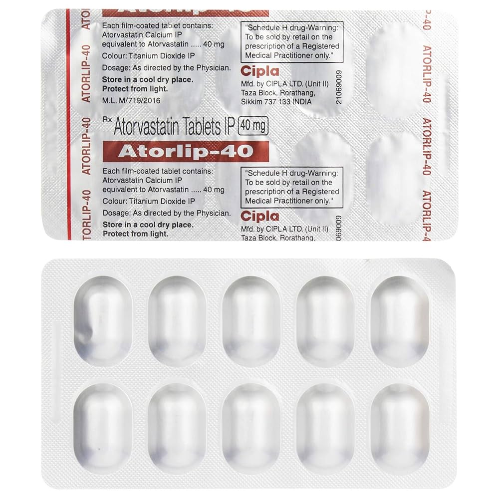 Atorlip 40 Atorvastatin (40mg) Tablet - Shelf Life: 12 Months