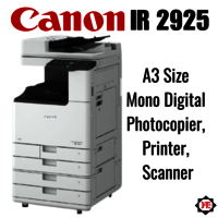 Canon Ir2925 A3 Size Mono Digital Photocopier, Printer, Scanner