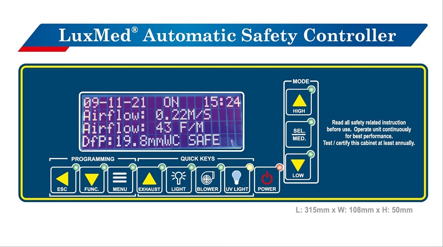 Luxmed Biological Safety Microcontroller - Dimension (L*w*h): 31.5*10.8*5 Centimeter (Cm)
