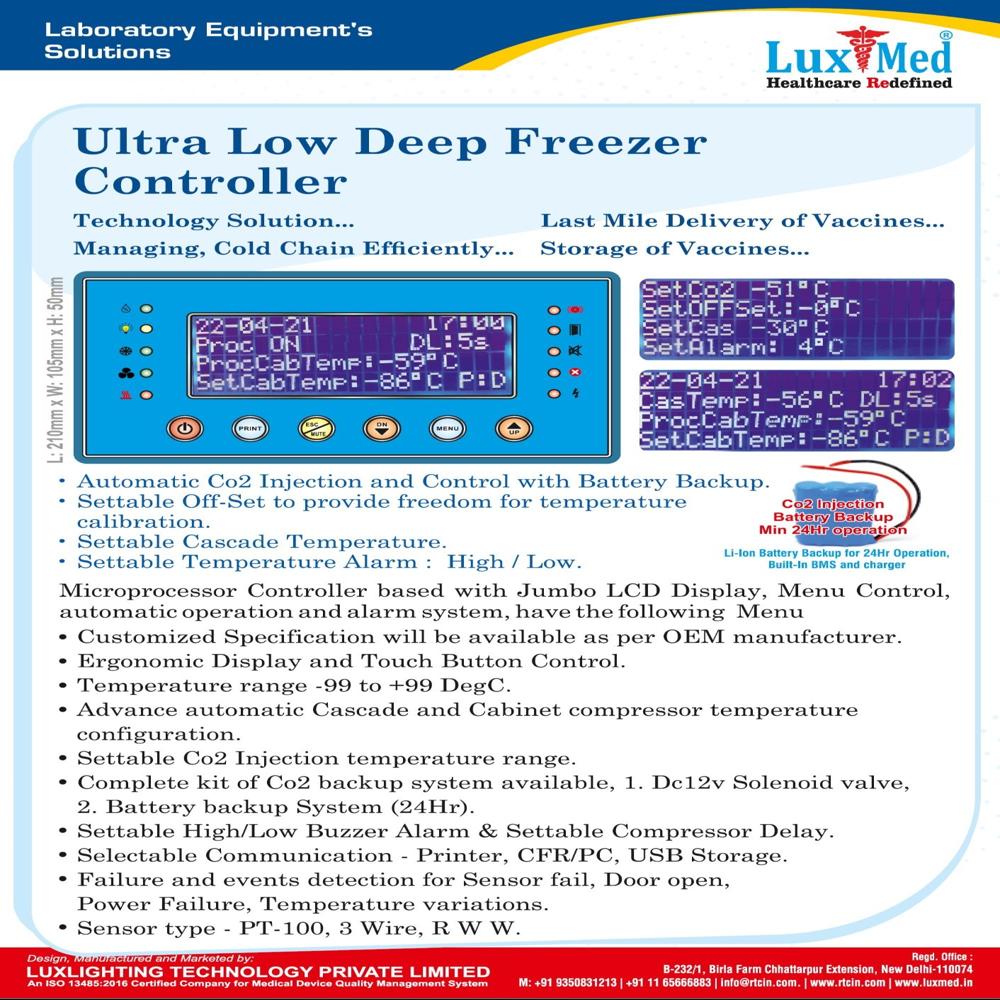 Ultra Low Deep Freezer Controller - Dimension (L*W*H): 21*10.5*5 Centimeter (Cm)