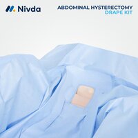 Disposable Abdominal Drape - 3-layer Sms/spunlace, 150x120 Cm, Blue | Fluid Resistant, Adhesive Incise Area, Sterile, Tear Resistant