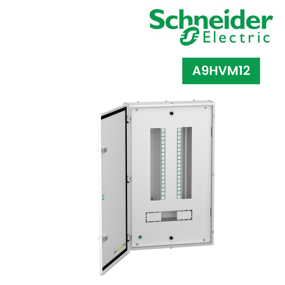 A9HVM12-VTPN Distribution board, Acti9, 12 ways, Modular i-c 63A, double door metal, IP43