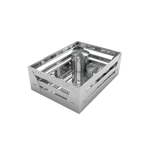 Stainless Steel Kitchen Basket - Color: Silver