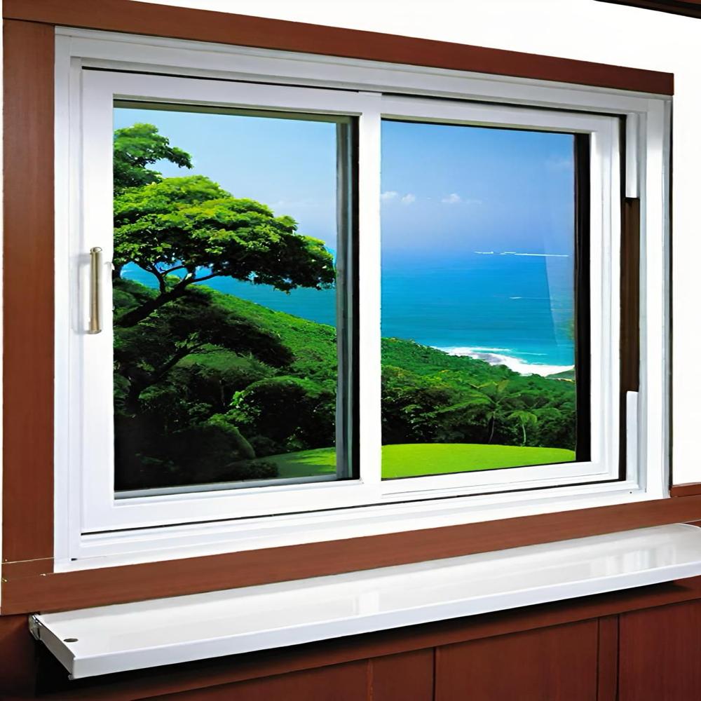 Hung Windows - Upvc Toughened Glass, 12mm Frame Thickness, White Powder Coated Finish | Industrial Application, Swing Opening Style, Rectangular Design