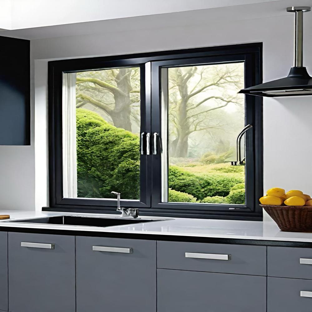 Hung Windows - Upvc Toughened Glass, 12mm Frame Thickness, White Powder Coated Finish | Industrial Application, Swing Opening Style, Rectangular Design
