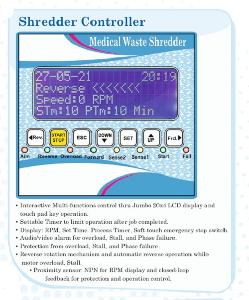 Medical Waste Shredder Controller - Dimension (L*W*H): 55*55*55 Millimeter (Mm)