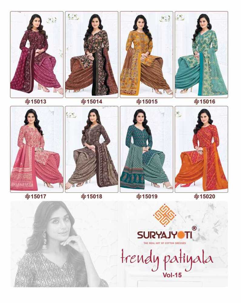 Suryajyoti Trendy Patiyala Vol-15  Dress Material
