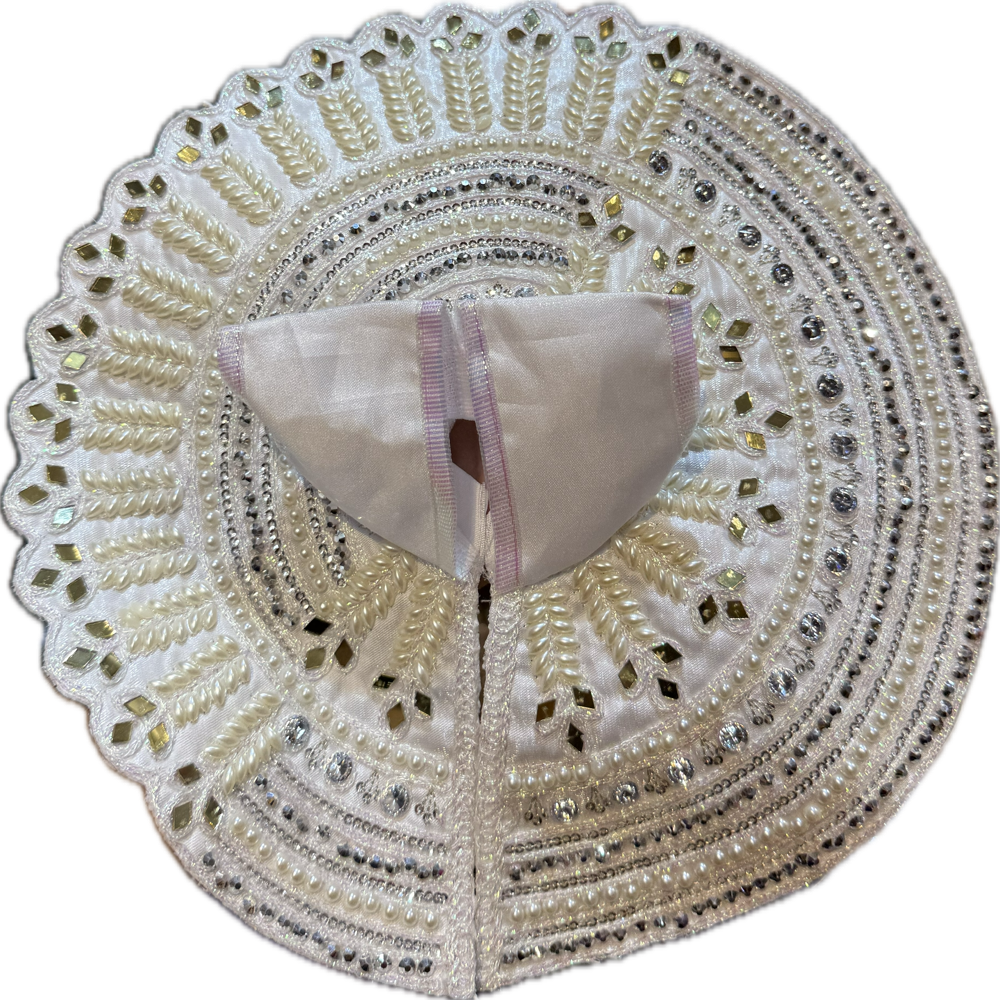 Sharad Purnima Special White Poshak For Gopal Ji / Radha Rani - Color: Multicolor