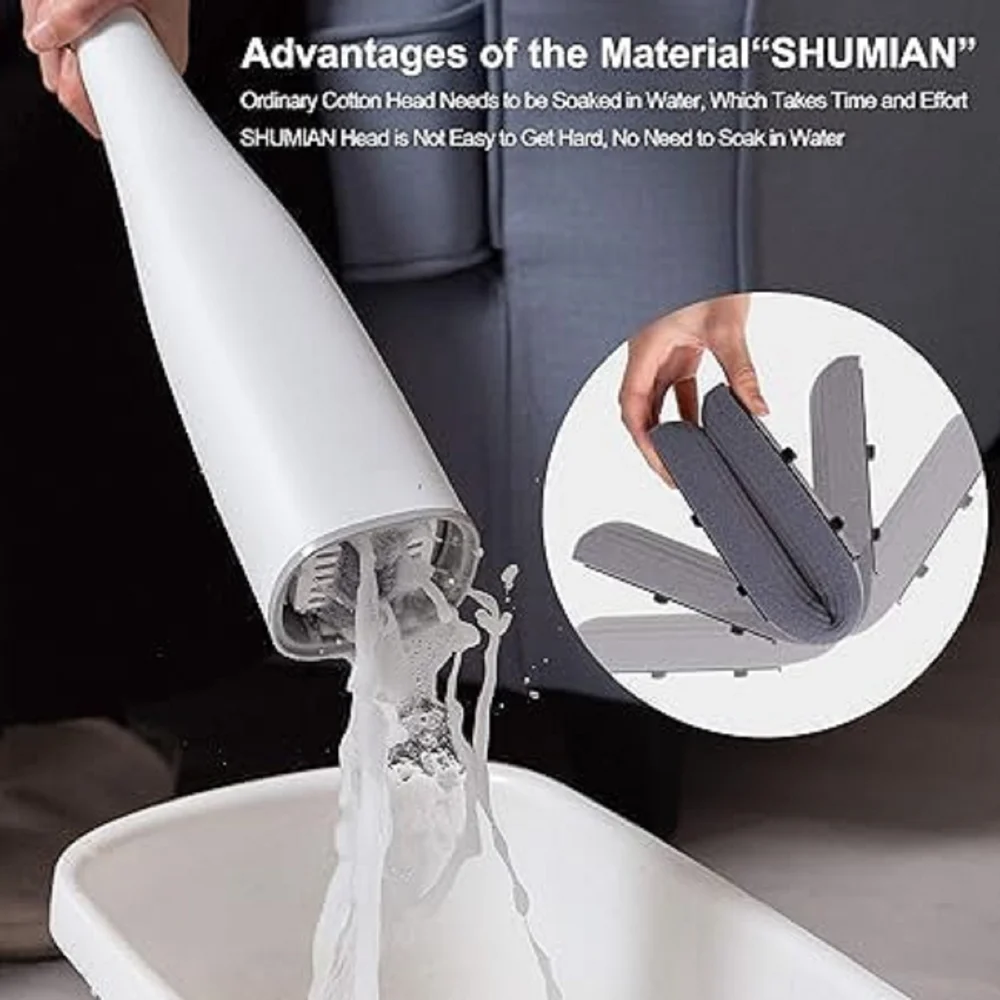 Self Squeezing Butterfly Lazy Mop - Color: Grey