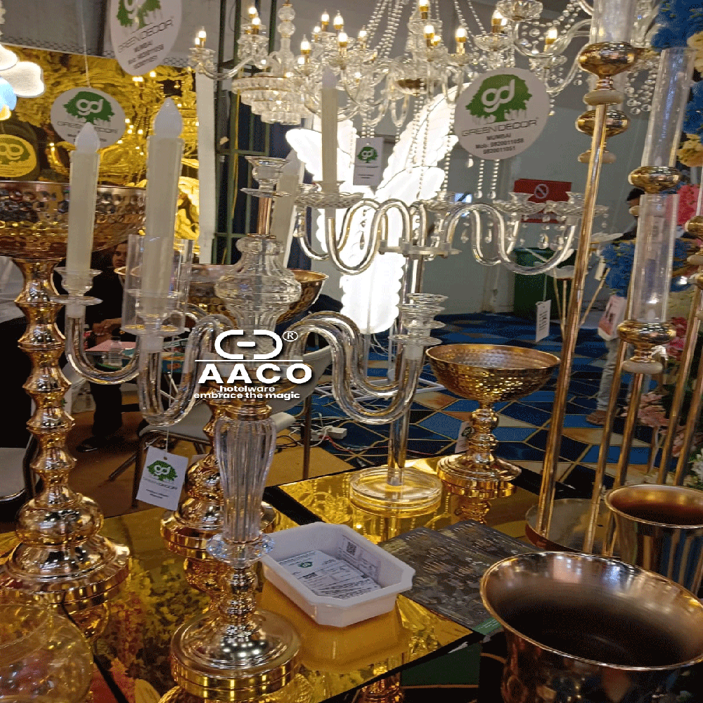 Golden-aluminium-2.8-inch-gold-pillar-candle Holders - Material: Aluminum Alloy