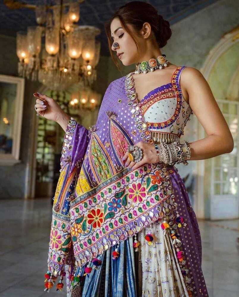 Most Trending Navratria A Heavy Flair Mirror Lehenga Choli
