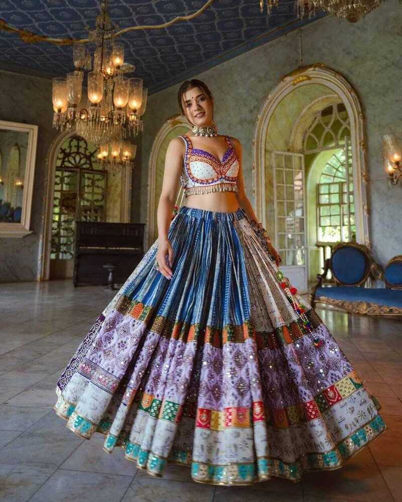 Most Trending Navratri Heavy Flair mirror Lehenga CHOLI