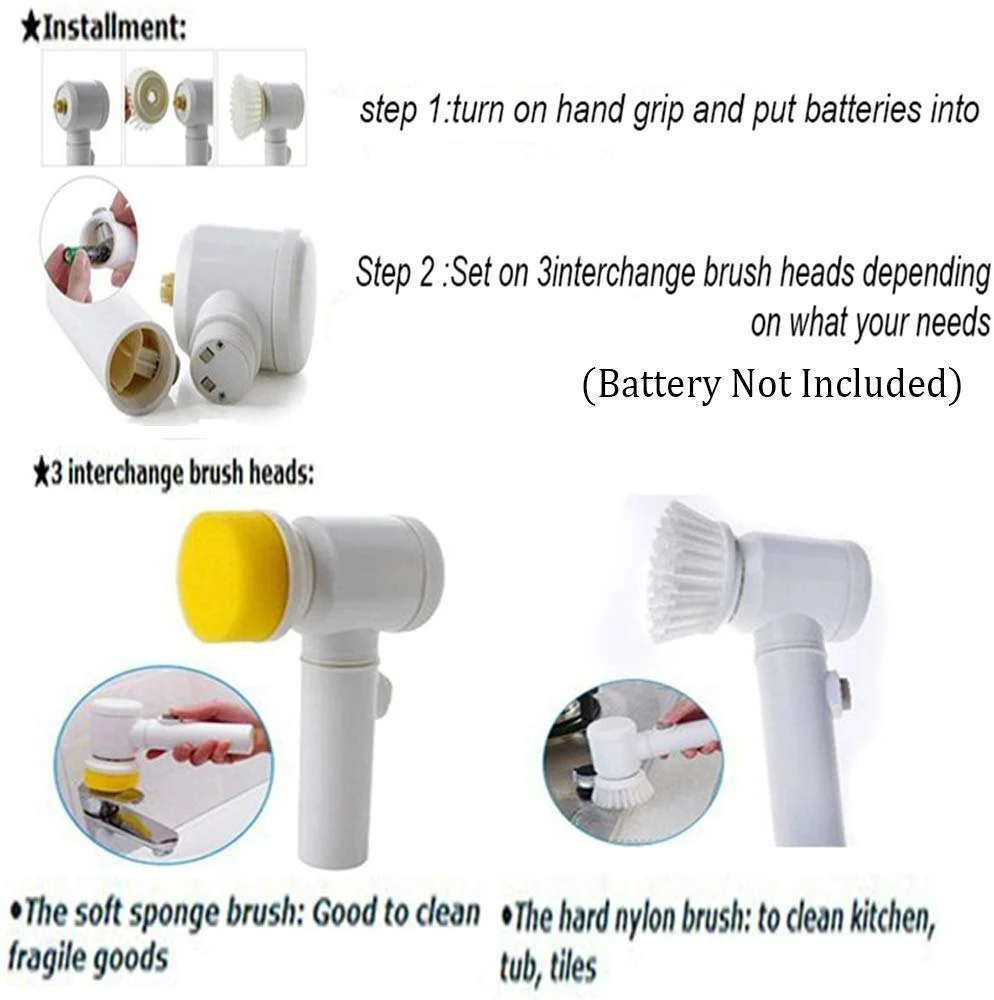 Electric Cleaning Brush - Color: White