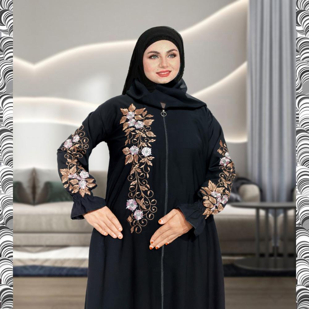 Black Abaya Embroidery Work Burqa For Women Modest Wear Stylish Dubai Abaya
