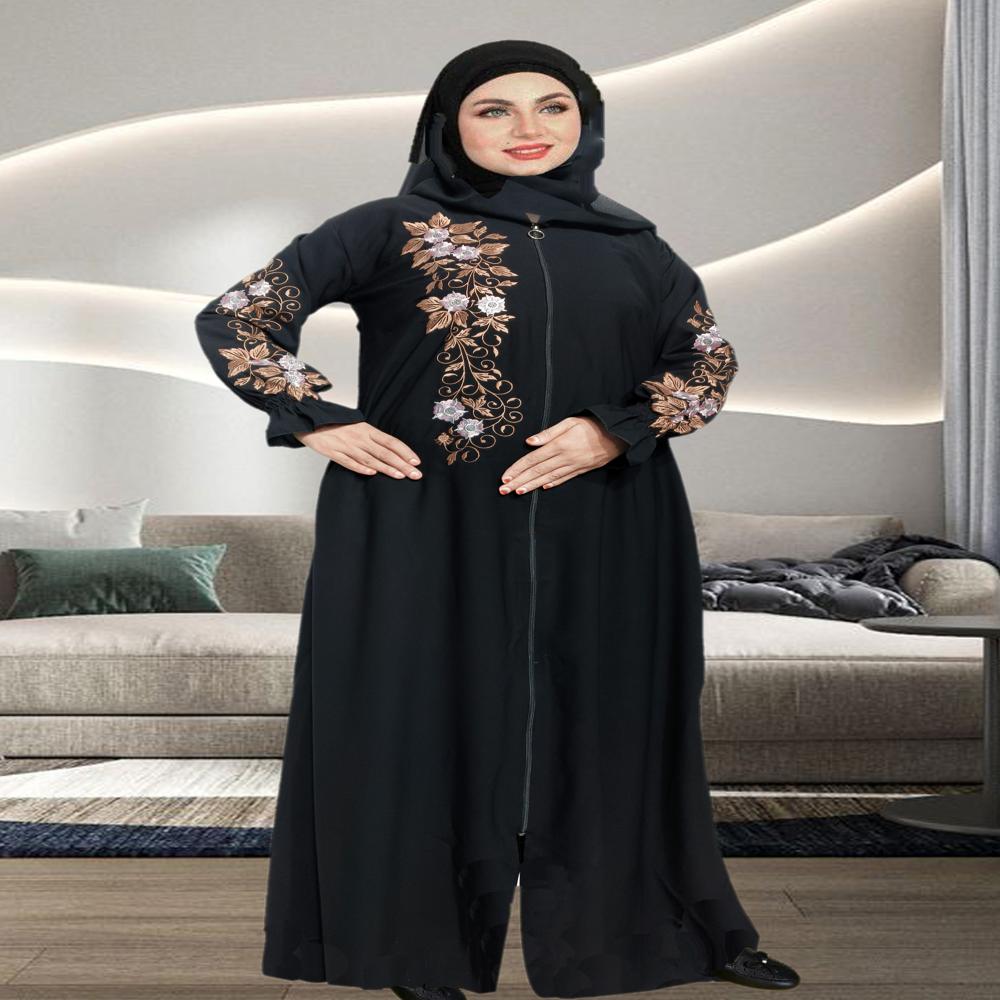 Black Abaya Embroidery Work Burqa For Women Modest Wear Stylish Dubai Abaya
