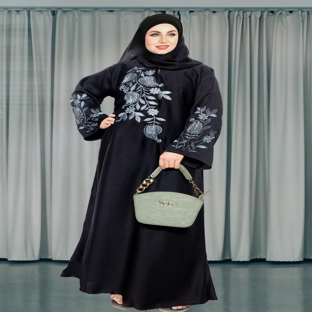 Black Abaya Embroidery Work Burqa For Women Modest Wear Stylish Dubai Abaya